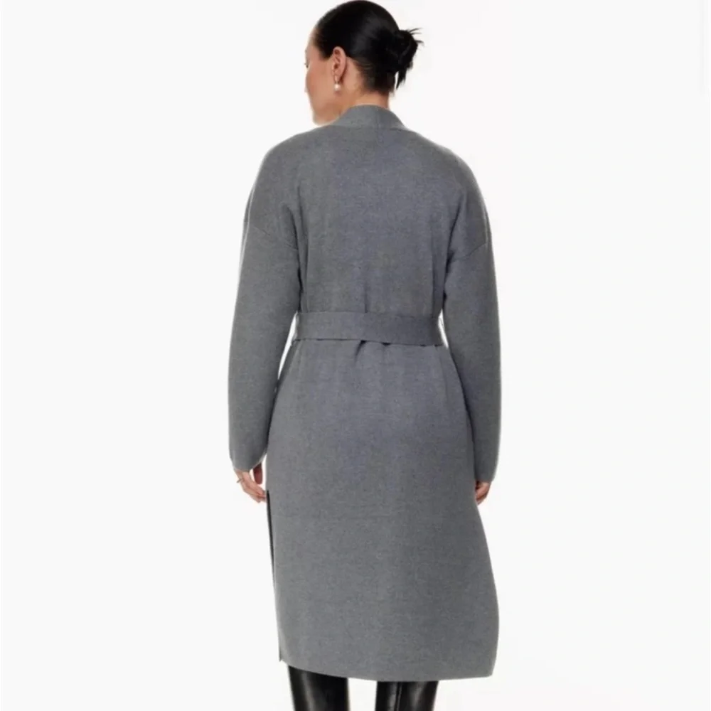 Aritzia Wilfred Wool Dark Gray Long Open Business Casual Cardigan/Sweater - Picture 2 of 9